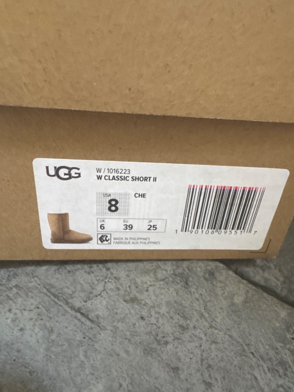 Women’s classic short UGG boot size 8 chestnut New with box originally 190 - Picture 5 of 6